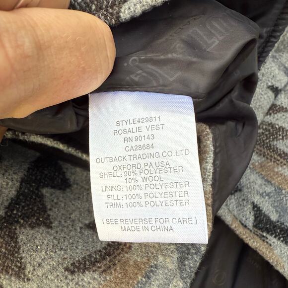 Outback Trading Rosalie Vest XL gray brown tan southwestern cinched waist NWT - Picture 5 of 7